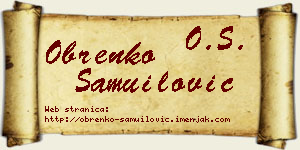 Obrenko Samuilović vizit kartica
